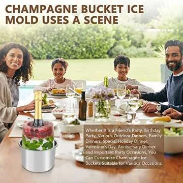 Champagne Ice Bucket, Wine Chiller Ice Mold, Diy Kinds of Ice Buckets You Like, Easily Make a Variety of Exquisite Champagne Wine Buckets, Beautiful Decoration to Your Party.