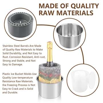 Champagne Ice Bucket, Wine Chiller Ice Mold, Diy Kinds of Ice Buckets You Like, Easily Make a Variety of Exquisite Champagne Wine Buckets, Beautiful Decoration to Your Party.