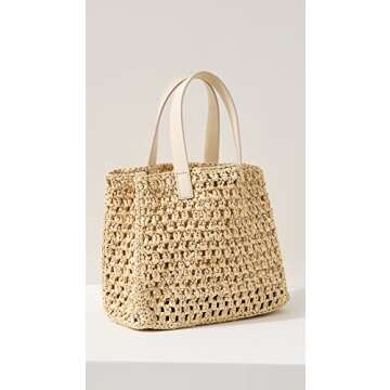 ANINE BING Women's Small Rio Tote, Cream, Off White, Tan, One Size