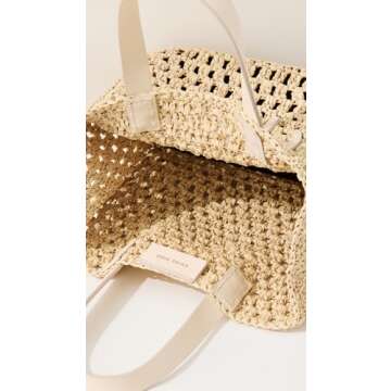ANINE BING Women's Small Rio Tote, Cream, Off White, Tan, One Size