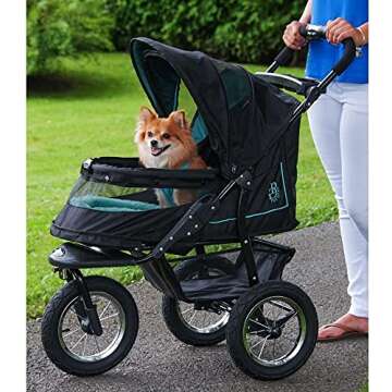 Pet Gear No-Zip NV Pet Stroller for Cats/Dogs, Zipperless Entry, Easy One-Hand Fold, Gel-Filled Tire...