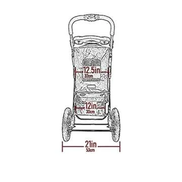 Pet Gear No-Zip NV Pet Stroller for Cats/Dogs, Zipperless Entry, Easy One-Hand Fold, Gel-Filled Tires, Plush Pad + Weather Cover Included, 3 colors