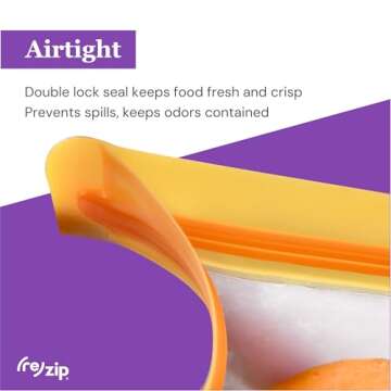 rezip 3-Piece Stand-Up Reusable Bag Kit | BPA-Free, Food Grade, Leakproof, Freezer and Dishwasher Safe | Quart (1), 2-Cup (1), Snack (1) | Aqua