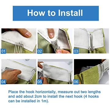 INCREWAY 10M Curtain Tape with Stainless Steel Hooks for DIY