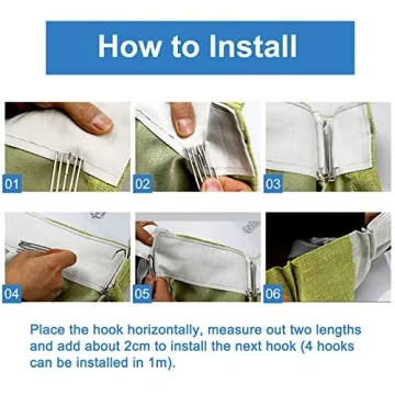 INCREWAY 10M Curtain Tape with Stainless Steel Hooks for DIY