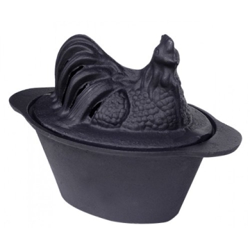 US Stove Kettle Chicken Steamer - Cast Iron Humidifier