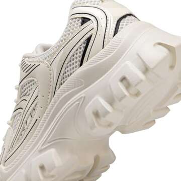 DREAM PAIRS Women Platform Chunky Lightweight Comfortable Breathable Casual Stylish Y2K Lace-Up Heid...