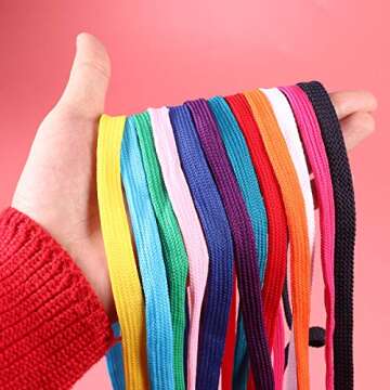 VORCOOL 12 Pairs of Replacement Flat Shoelaces Shoe Laces Strings for Sports Shoes Boots Sneakers Skates (Random Color)