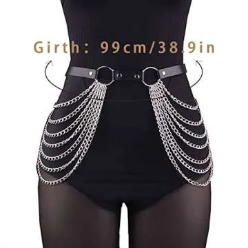 Asooll Punk Leather Body Chain - Stylish Party Accessory