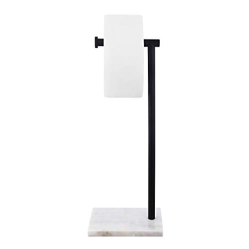 Elegant KES Black Toilet Paper Holder with Marble Base