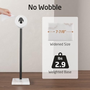 Elegant KES Black Toilet Paper Holder with Marble Base