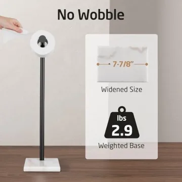 Elegant KES Black Toilet Paper Holder with Marble Base