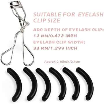 GOUWEIBA 28pcs Eyelash Curler Refill Pads - Silicone Rubber Universal Eye Lash Curler Replacement wi...