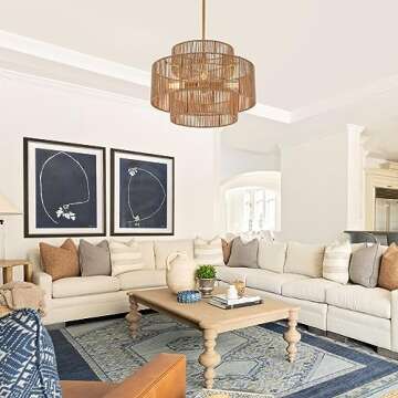 Shop ELYCCUPA Boho Rattan Chandelier for Elegant Spaces