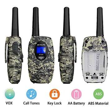 Retevis RT628 Kids Walkie Talkies,Army Toys for 6-12 Year Old Boys Girls,FRS Walky Talky with Key Lo...