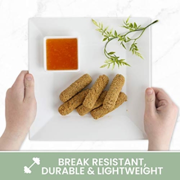 Durable CHEFQ White Square Melamine Plates for Stylish Dining