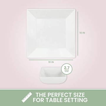 Durable CHEFQ White Square Melamine Plates for Stylish Dining