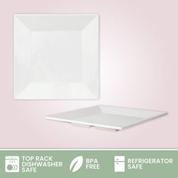 Durable CHEFQ White Square Melamine Plates for Stylish Dining