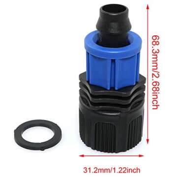 ZRM&E 4PCS Perma-Loc 1/2" Tubing x 3/4" FHT w/Swivel Drip Irrigation Fittings, Reusable Connector Faucet Garden Hose Adapter