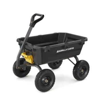 Gorilla Carts Heavy-Duty Poly Dump Cart with No-Flat Tires - 1200 lb Capacity