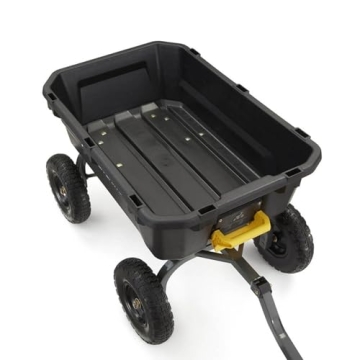 Heavy-Duty Poly Dump Cart No-Flat Tires 1200 lb Capacity