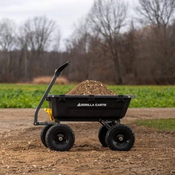 Heavy-Duty Poly Dump Cart No-Flat Tires 1200 lb Capacity