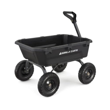Heavy-Duty Poly Dump Cart No-Flat Tires 1200 lb Capacity