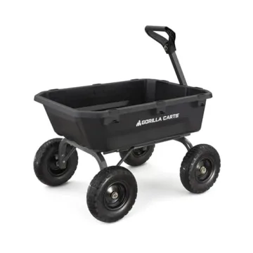 Heavy-Duty Poly Dump Cart No-Flat Tires 1200 lb Capacity