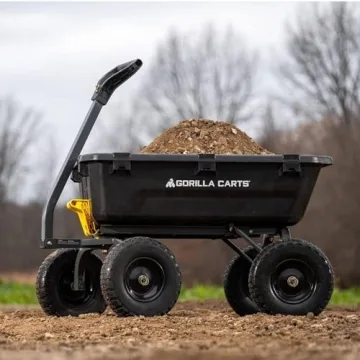 Heavy-Duty Poly Dump Cart No-Flat Tires 1200 lb Capacity