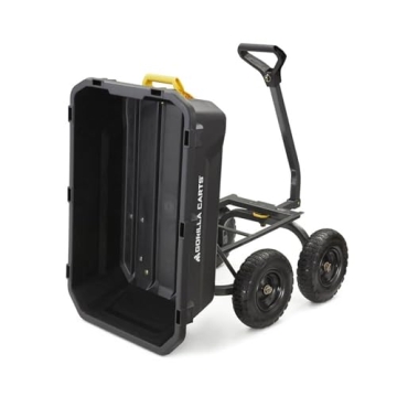Heavy-Duty Poly Dump Cart No-Flat Tires 1200 lb Capacity