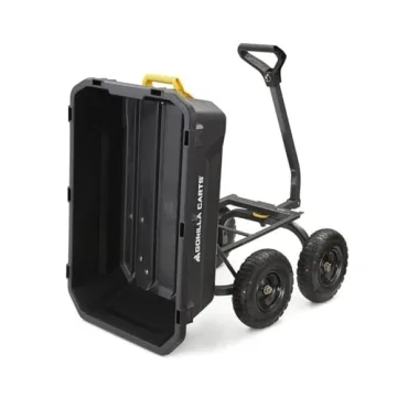 Heavy-Duty Poly Dump Cart No-Flat Tires 1200 lb Capacity