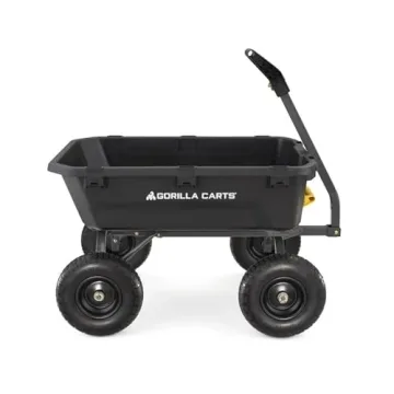 Heavy-Duty Poly Dump Cart No-Flat Tires 1200 lb Capacity