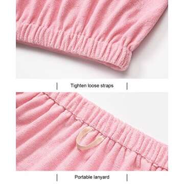 Kniffi Womens Wrap Towel Spa Wraps & Hair Towel Body Wrap Adjustable Closure Bathrobe Pink L