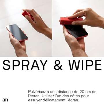 am Blue Screen Cleaner for iPhone 15 and Devices - 7 oz Refill with Cloth