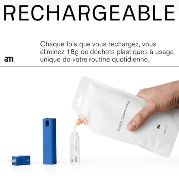 am Blue Screen Cleaner for iPhone 15 and Devices - 7 oz Refill with Cloth