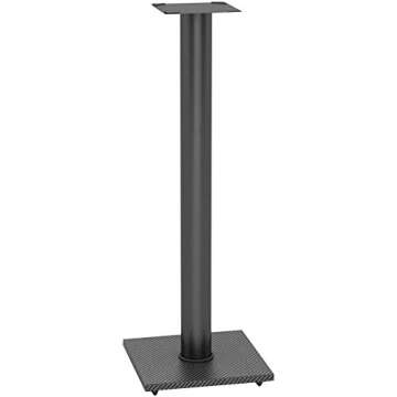 Atlantic Bookshelf Speaker Stands - Steel Construction, Pedestal Style & Built-in Wire Management, S...
