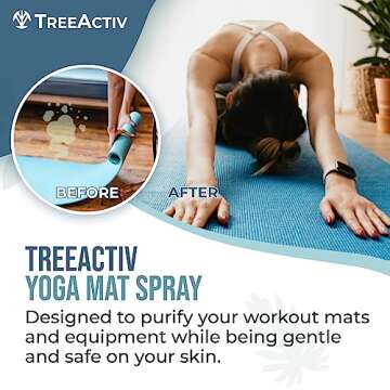 TreeActiv Yoga Mat Cleaner Spray, 4 fl oz, Cleaning Spray for Yoga Accessories, All Purpose Mat Spra...