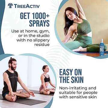 TreeActiv Yoga Mat Cleaner Spray, 4 fl oz, Cleaning Spray for Yoga Accessories, All Purpose Mat Spray for Gym Equipment, Workout Mat Spray With Tea Tree Oil, Yoga Mat Spray Cleaner, with 2000 Sprays