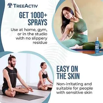 TreeActiv Yoga Mat Cleaner Spray, 4 fl oz, Cleaning Spray for Yoga Accessories, All Purpose Mat Spray for Gym Equipment, Workout Mat Spray With Tea Tree Oil, Yoga Mat Spray Cleaner, with 2000 Sprays