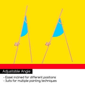 MEEDEN Wooden Easel Stand for Display, Adjustable Art Easel for Painting, Holds Canvas up to 60", Solid Beech Wood Floor Easel for Adults, Artist Easel for Painting Canvas, Drawing, Signs