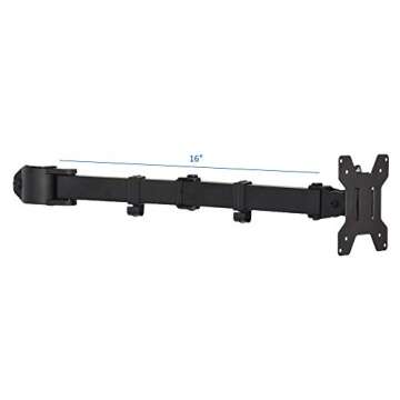 VIVO Fully Adjustable Single Monitor Arm for Desk Mount, Black, Supports 27" Screens