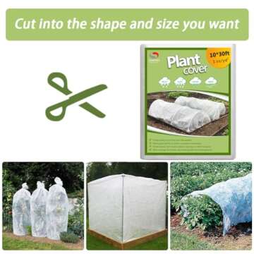Plant Covers Freeze Protection,10Ft x 30Ft 1.0 oz/yd² Reusable Floating Row Cover, Freeze Protection Plant Blankets for Cold Weather (Support Hoops Not Included)