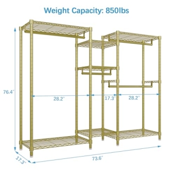 VIPEK V6 Heavy Duty Garment Rack with Adjustable Shelves and Rods