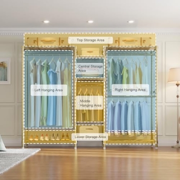 VIPEK V6 Heavy Duty Garment Rack with Adjustable Shelves and Rods