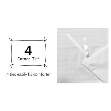 Amazon Basics Brushed Microfiber 3 Pieces Duvet Cover Set, Full/Queen, Bright White, Striped