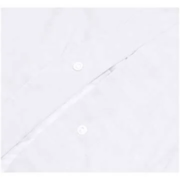 Amazon Basics Brushed Microfiber 3 Pieces Duvet Cover Set, Full/Queen, Bright White, Striped