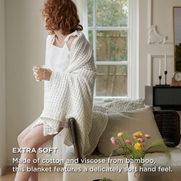 Breathable Bedsure Cooling Waffle Blanket for Hot Sleepers