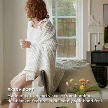 Breathable Bedsure Cooling Waffle Blanket for Hot Sleepers