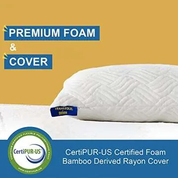 Enther Shredded Memory Foam Bed Pillows, Queen (Pack of 1), White