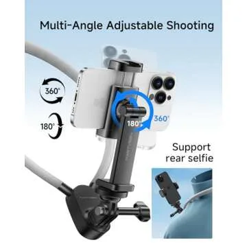 MARTVSEN Magnetic Neck Phone Holder with Light, Hands Free Selfie Neck Tripod Chest Mount Phone Holder Filming for iPhone 16 Samsung GoPro DJI Insta360, Neck Phone Holder for Recording POV Video Vlog